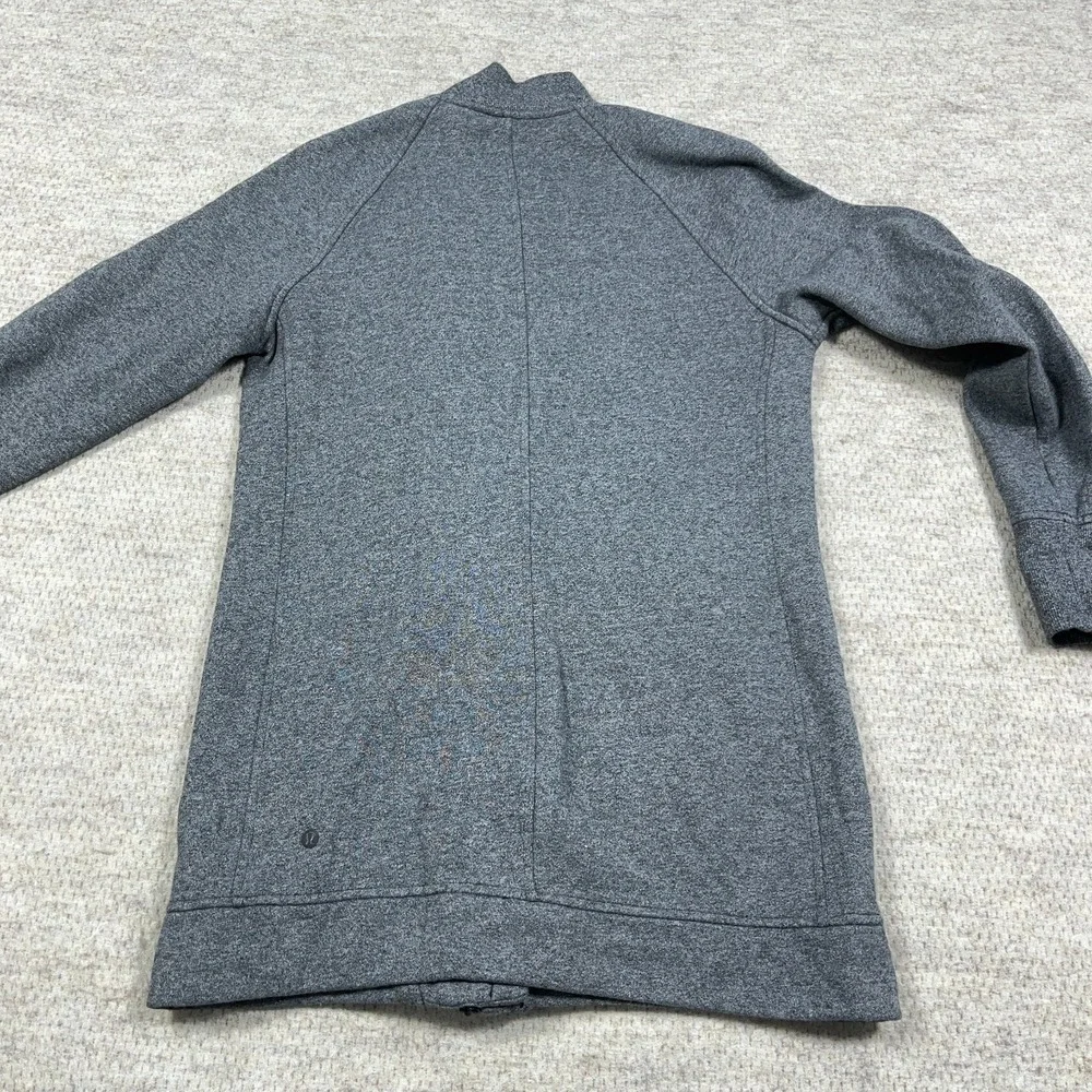 Lululemon Back To It‎ Wrap Fleece Jacket Heathered Stretch Full Zip Gray Size 6